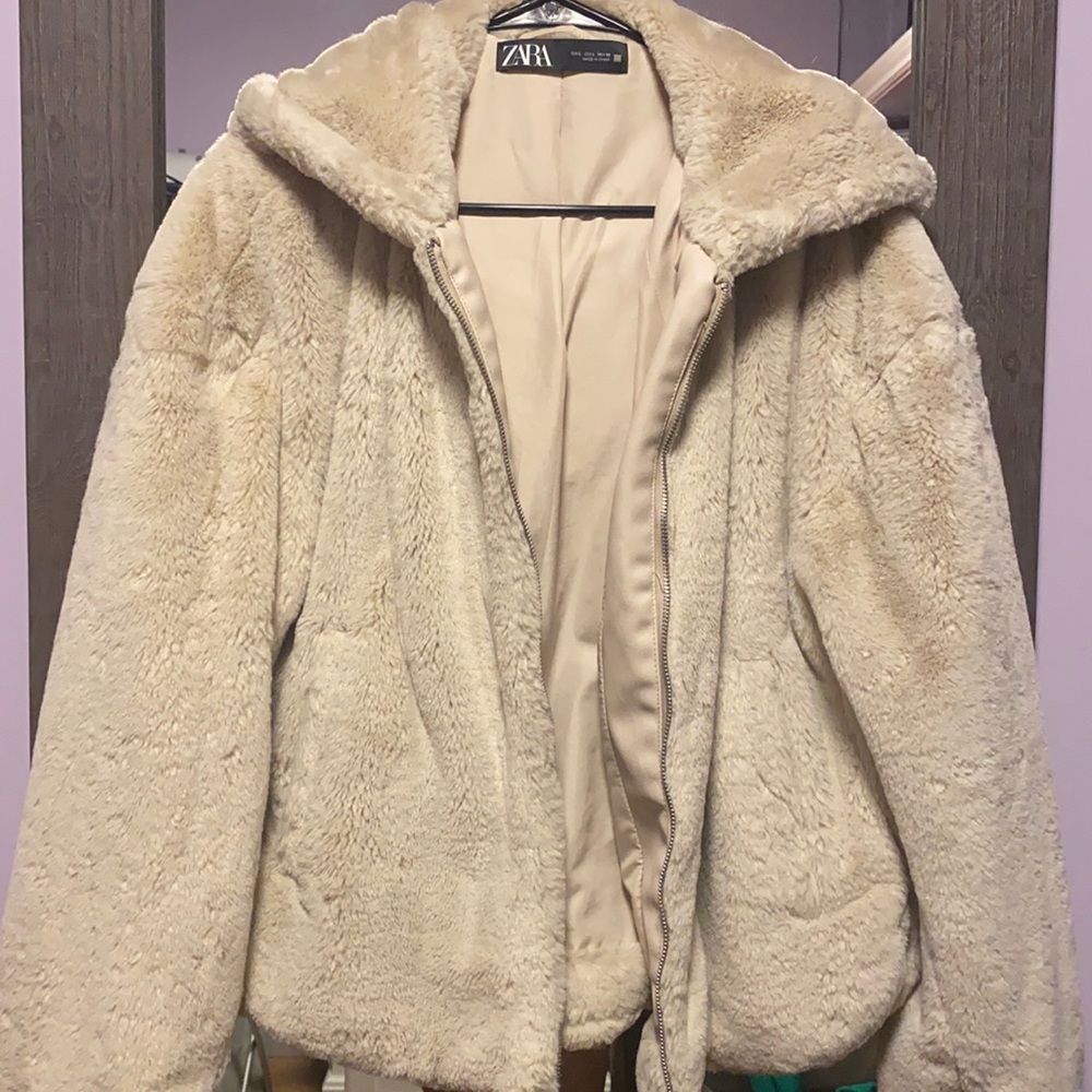 zara faux fur jacket